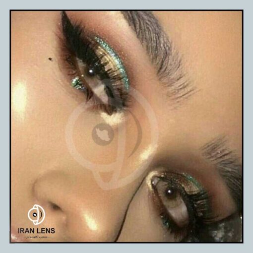 لنز طبی رنگی عسلی خاکی بدون دور