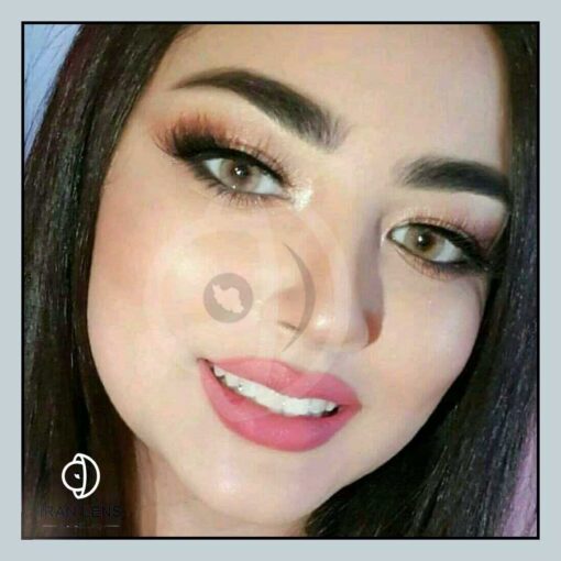 لنز رنگی و طبی عسلی خاکی برند فرشتون