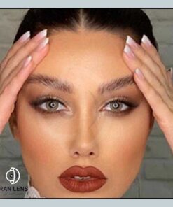 لنز چشم عسلی خاکی با ته مایه سبز