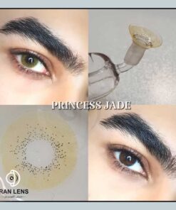 لنز رنگی سبز عسلی بدون دور